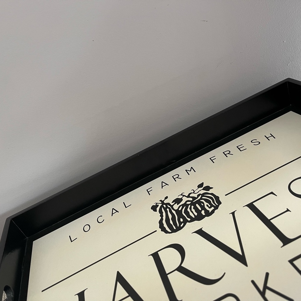 Pier 1 - Decorative Tray with Handles - "Local Farm Fresh Harvest Market" - Picture 3 of 4